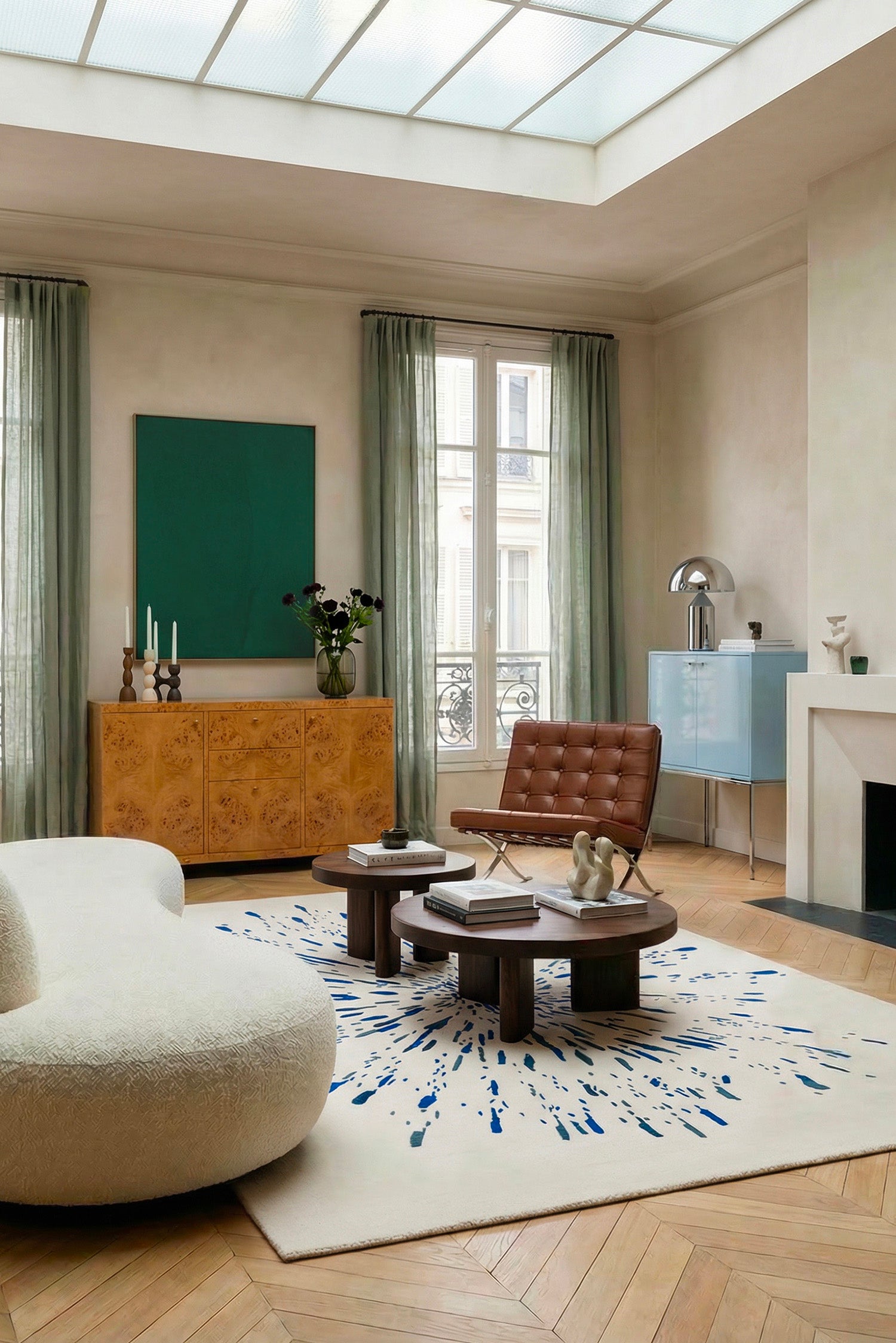 toulemonde-bochart-paint-tapis-blanc-bleu-beige image 4