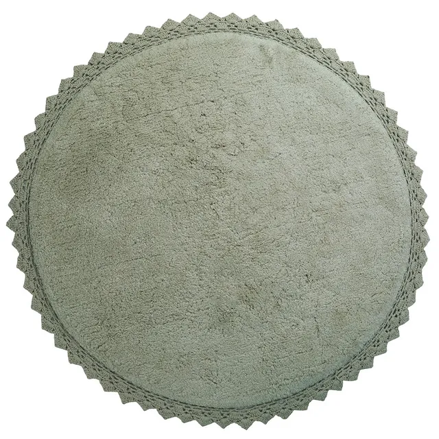nattiot-perla-olive-tapis-rond-coton-lavable-finition-crochet image 1