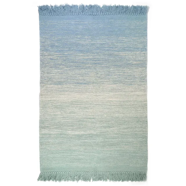 nattiot-kirthy-bleu-tapis-chambre-enfant-coton-tiss-main-rectangulaire-franges image 1