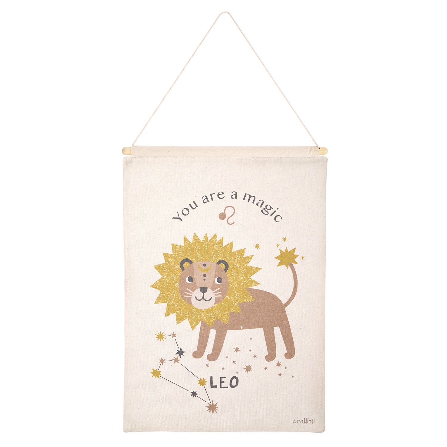 nattiot-little-leo-d-co-murale-chambre-enfant-zodiaque-lion-en-coton image 1