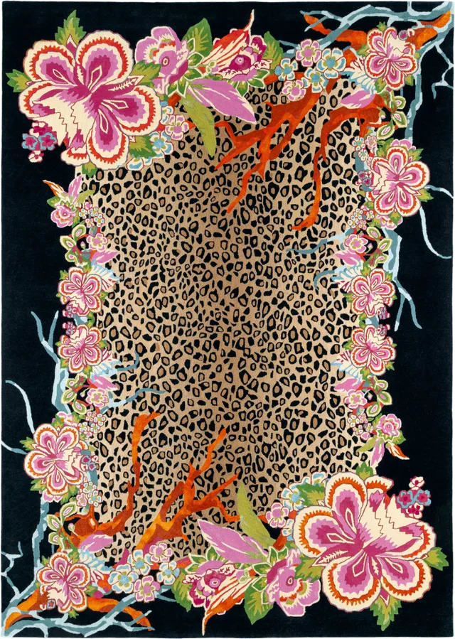 toulemonde-bochart-jungle-forest-tapis-motif-jungle-soie-et-laine image 1