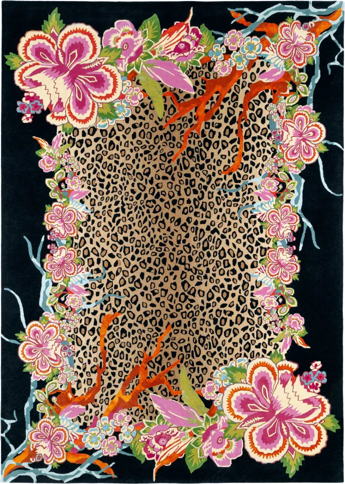 toulemonde-bochart-jungle-forest-tapis-motif-jungle-soie-et-laine image 1