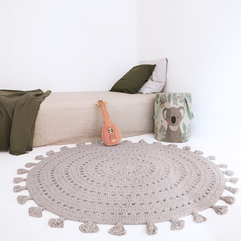 nattiot-nila-gris-perle-tapis-chambre-enfant-coton-crochet-rond image 3