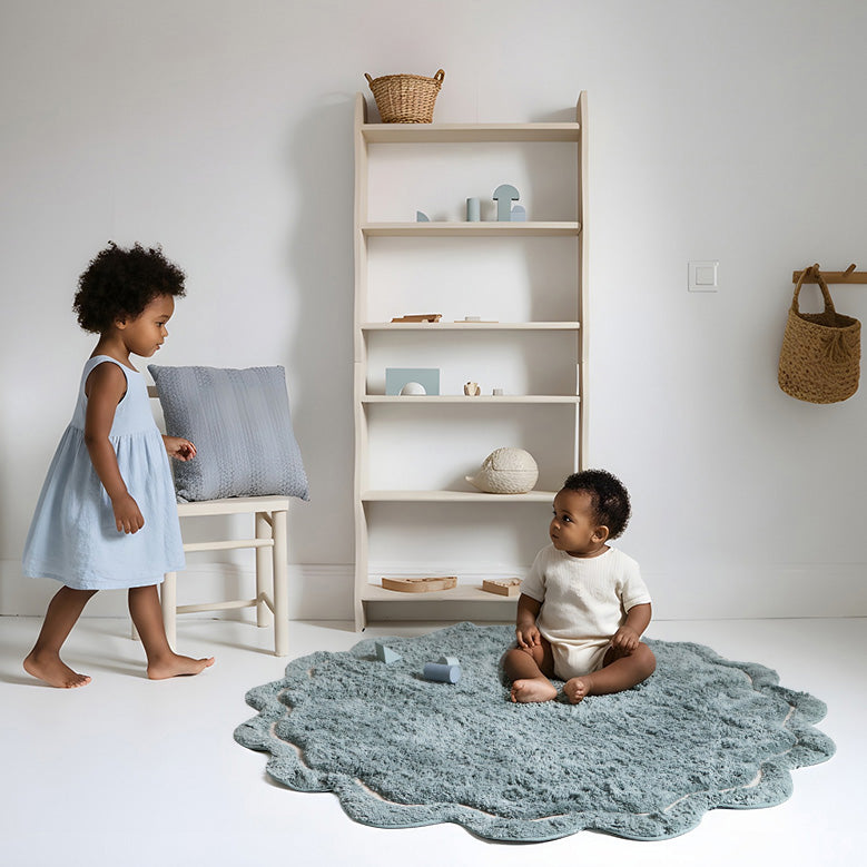 nattiot-sweet-april-aqua-tapis-enfant-rond-coton-lavable image 2