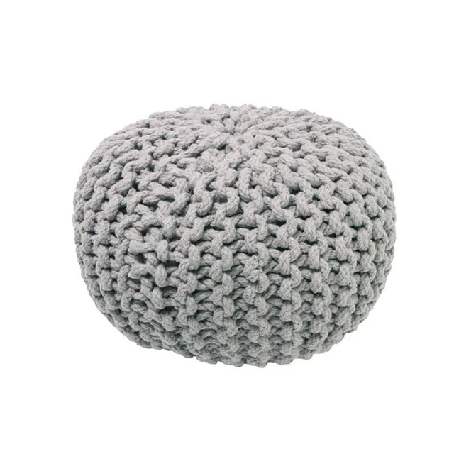 nattiot-lili-gris-pouf-enfant-en-coton-tricot-main image 1