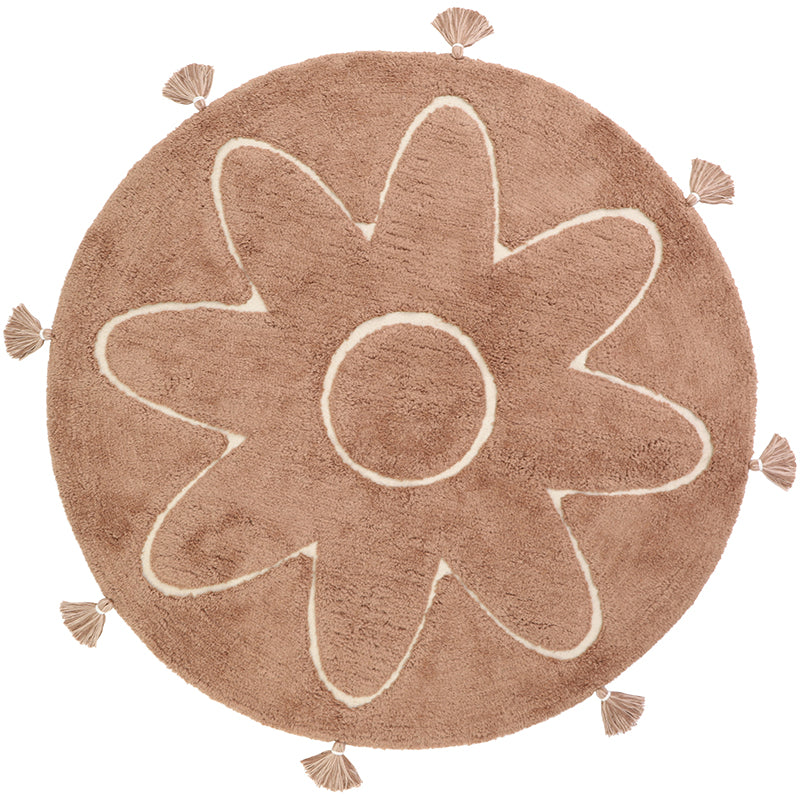 nattiot-yva-tapis-enfant-boh-me-rond-avec-pompons image 1