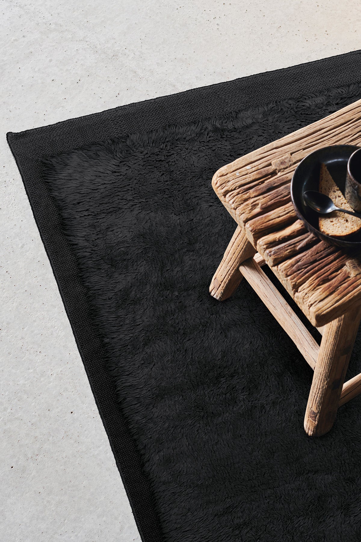 toulemonde-bochart-fez-noir-tapis-en-laine-nou-main image 2
