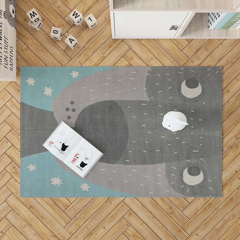 nattiot-annibal-vintage-tapis-chambre-enfant-imprim-loup-coton-2-en-1 image 2