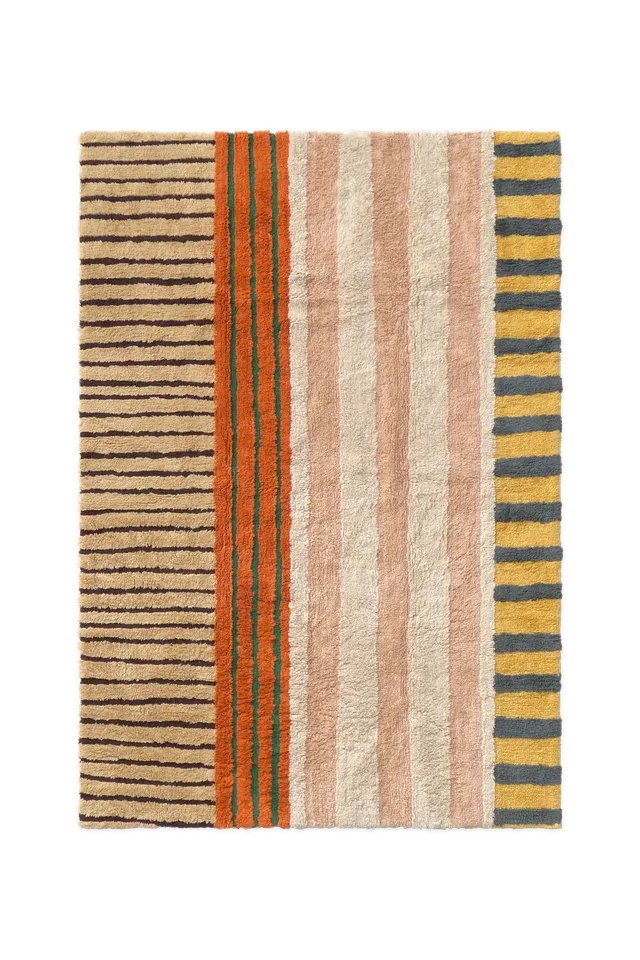 lorena-canals-tapis-lavable-color-on-clay-tapis-coton-rayures-terracotta image 1