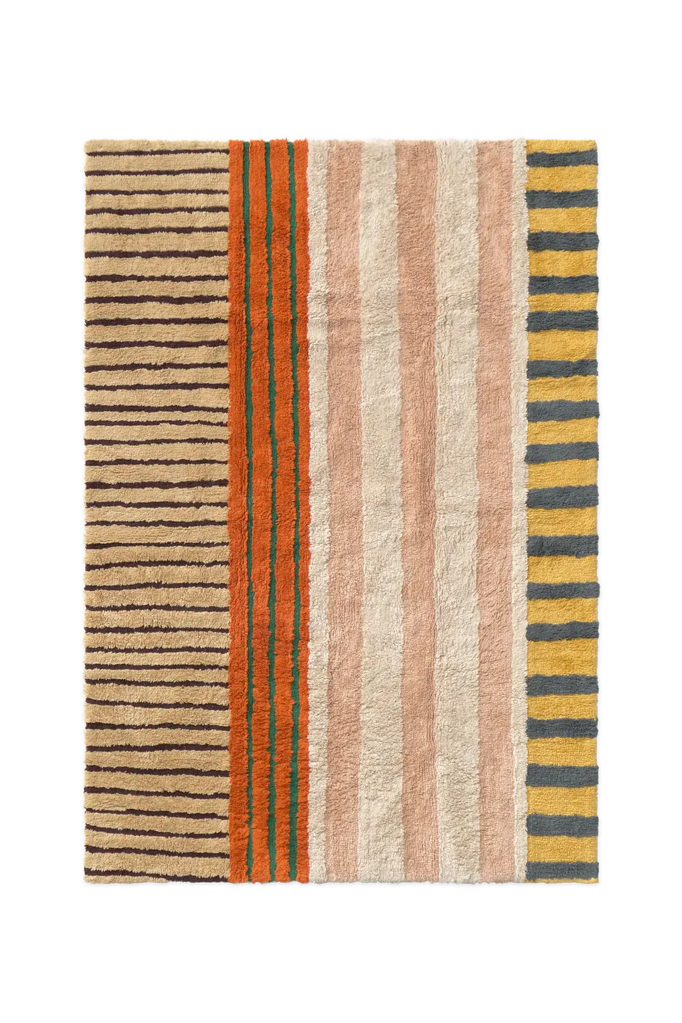 lorena-canals-tapis-lavable-color-on-clay-tapis-coton-rayures-terracotta image 1