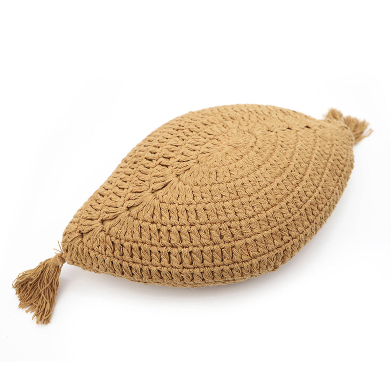 nattiot-plume-moutarde-coussin-boh-me-coton-crochet-pompons image 1