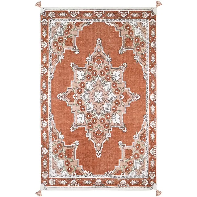 nattiot-lalitha-tapis-coton-imprim-motif-boh-me-pompons image 1