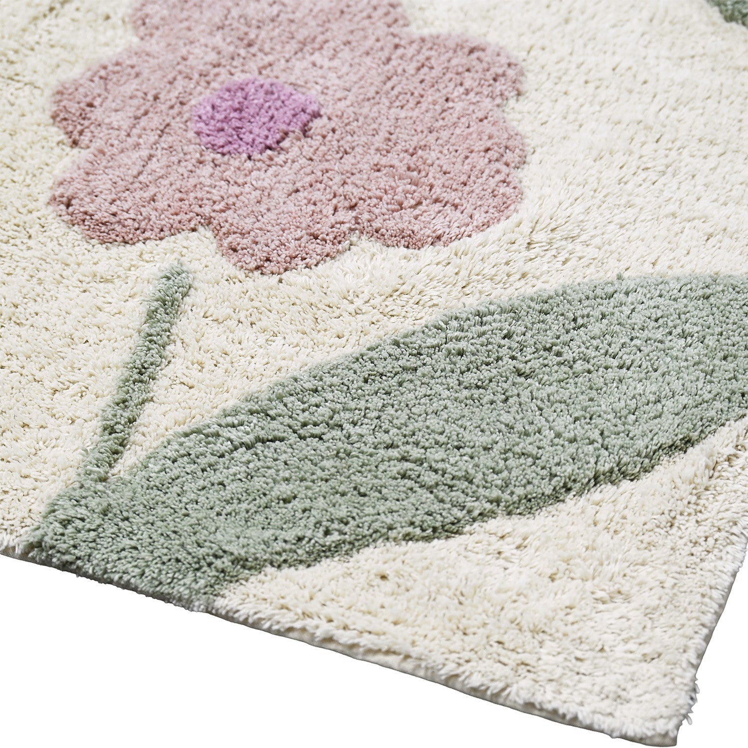 nattiot-sunny-flowers-rose-tapis-enfant-100x150-cm-coton-fleurs image 3