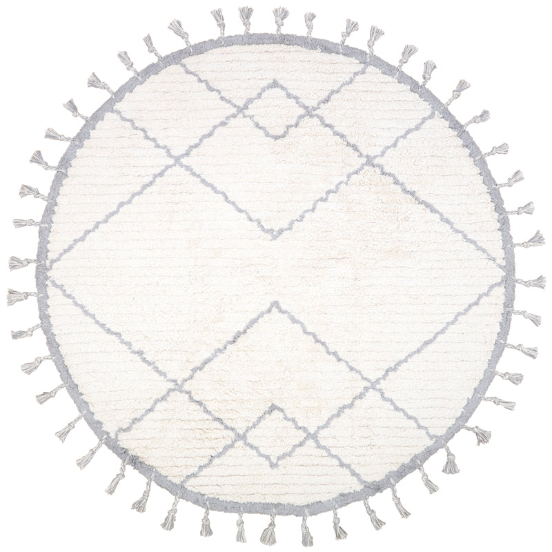 nattiot-c-me-naturel-gris-tapis-enfant-rond-coton-lavable-tress image 1