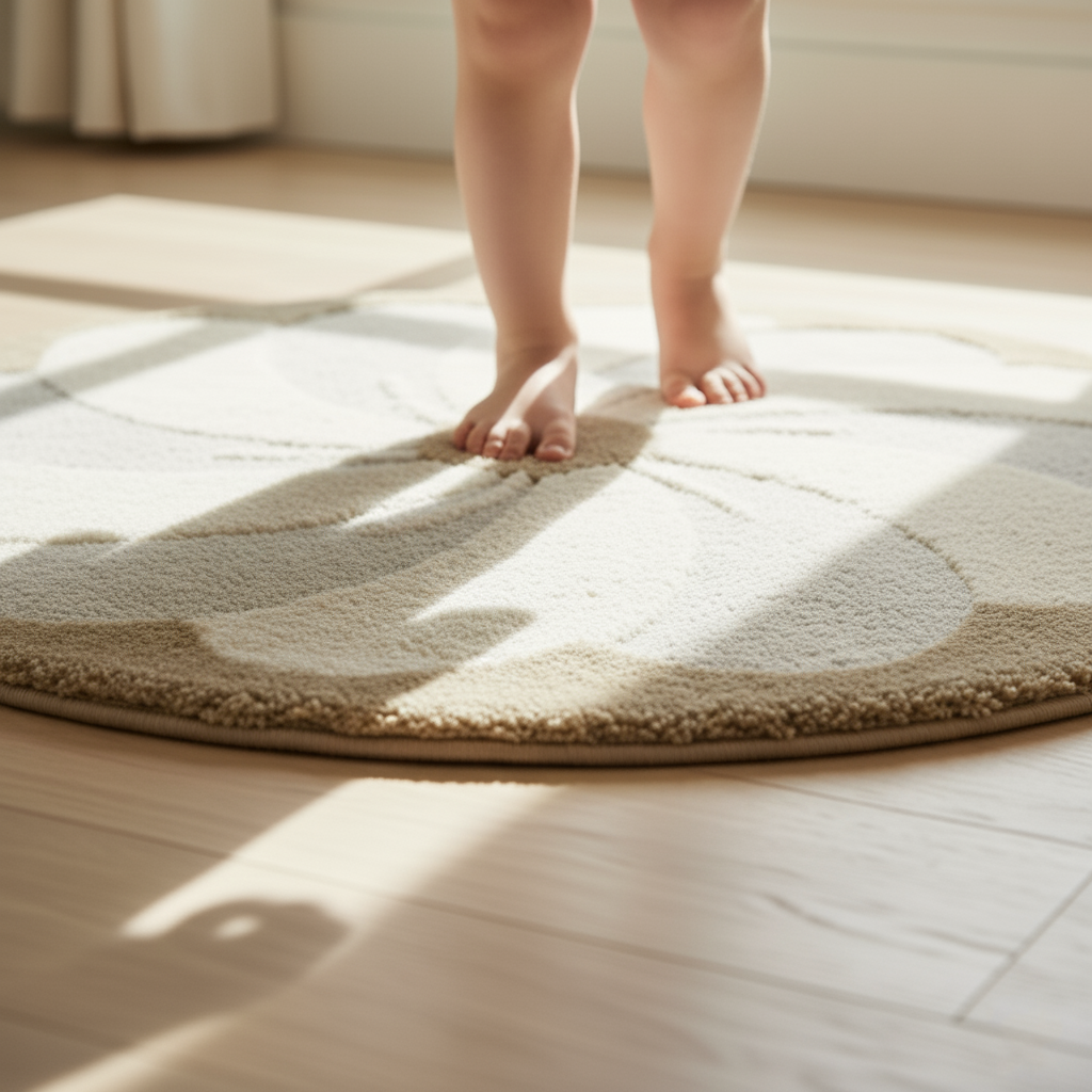 nattiot-elsa-tapis-enfant-fleur-rond-cru-beige image 2