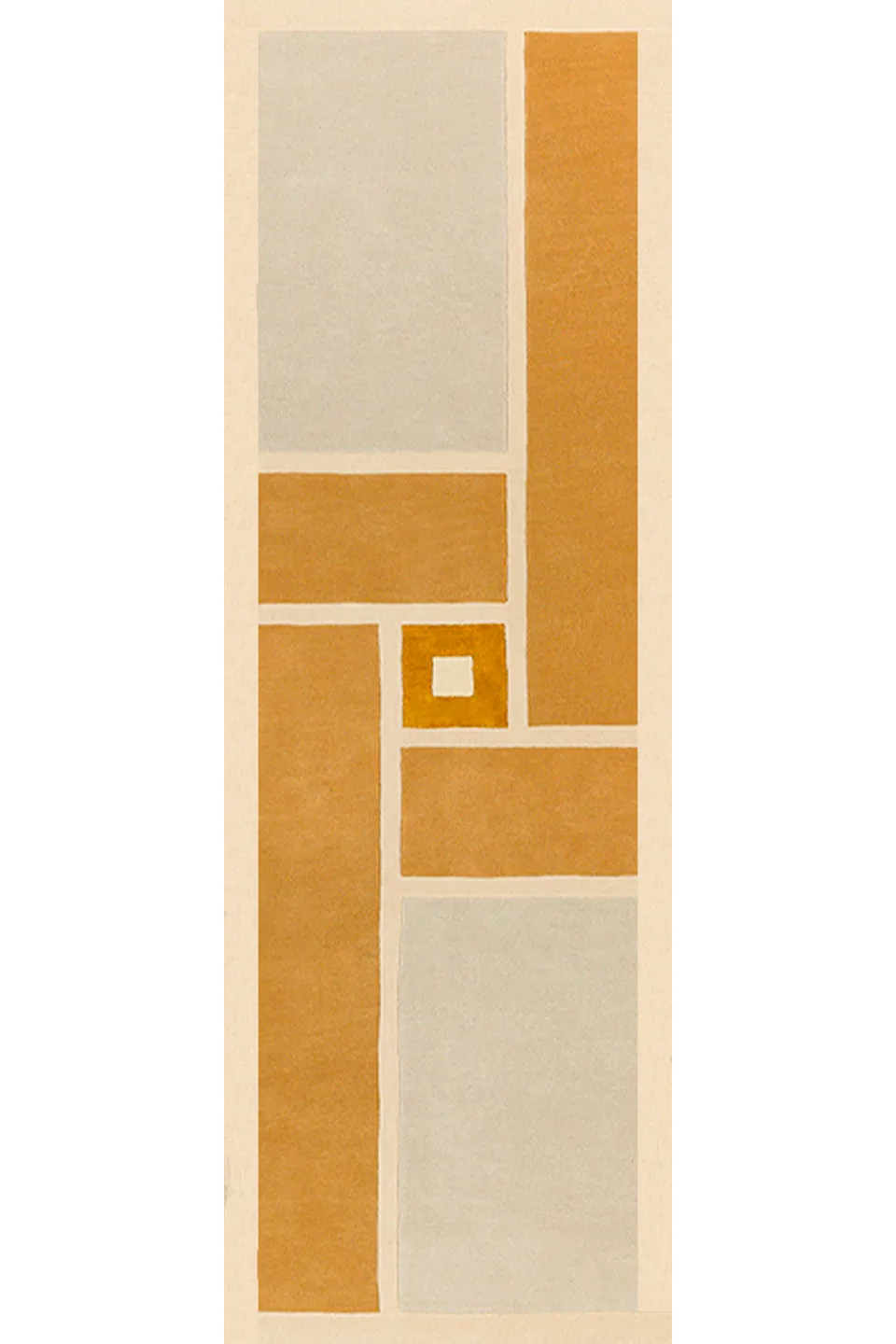 toulemonde-bochart-vintage-tapis-runner-beige-80x240-laine-et-viscose-fait-main image 1