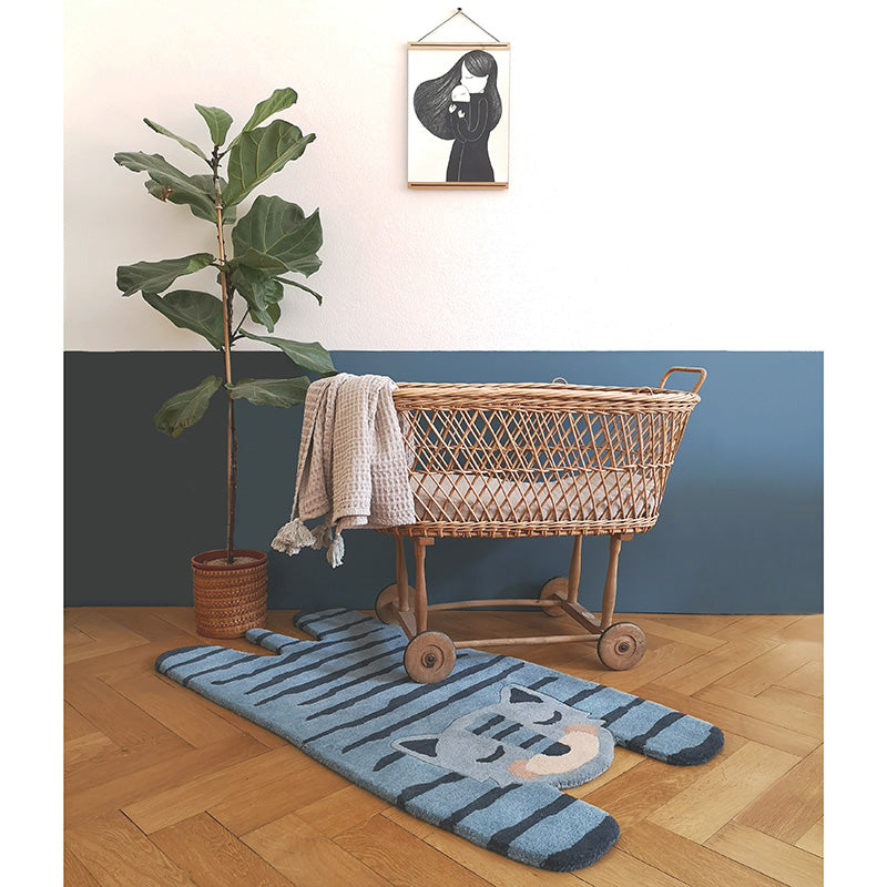 nattiot-blue-tigger-tapis-chambre-enfant-tigre-laine-tuft-main image 2