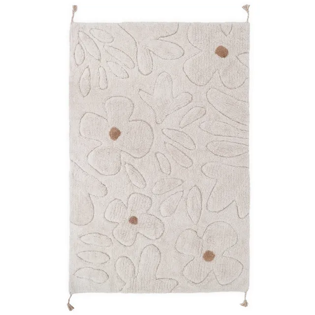 nattiot-gentle-flora-tapis-chambre-enfant-coton-lavable-motif-fleurs image 1