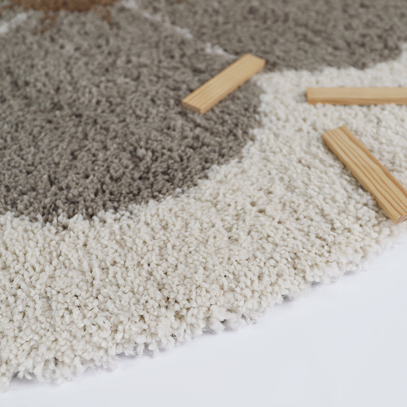 nattiot-bohemian-daisy-taupe-tapis-chambre-enfant-rond-velours image 3