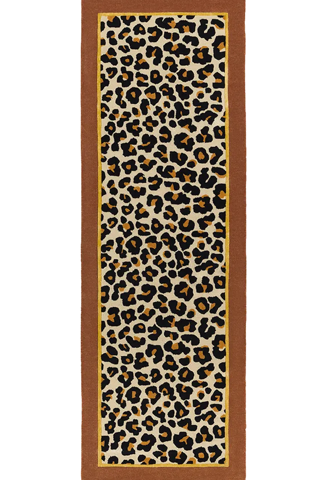 toulemonde-bochart-fauve-tapis-runner-beige-l-opard-80x240-laine-et-viscose image 1