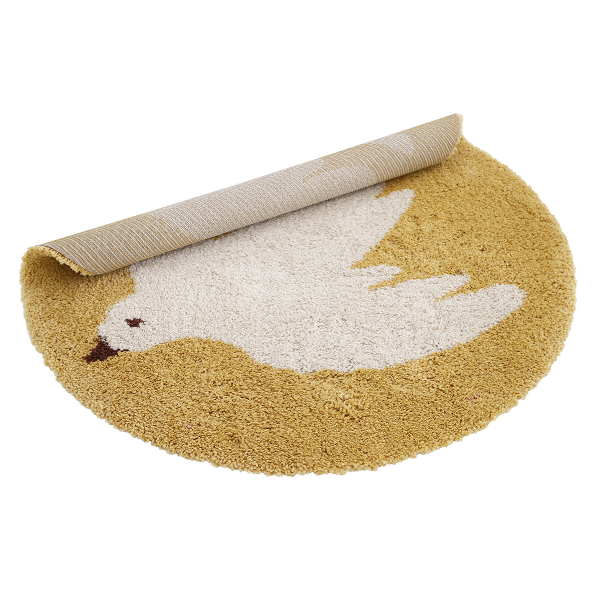 nattiot-bohemian-bird-miel-tapis-chambre-enfant-rond-petit-oiseau image 3