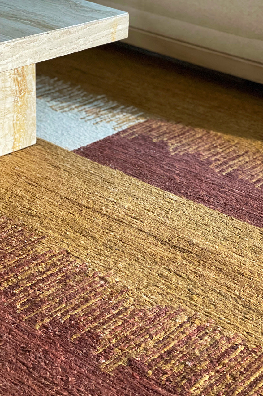 toulemonde-bochart-cala-tapis-ocre-en-jute-nou-main-soumak image 6