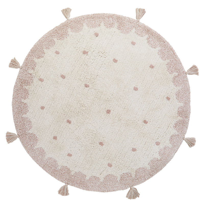nattiot-mallen-tapis-chambre-enfant-coton-lavable-pois-rond image 1