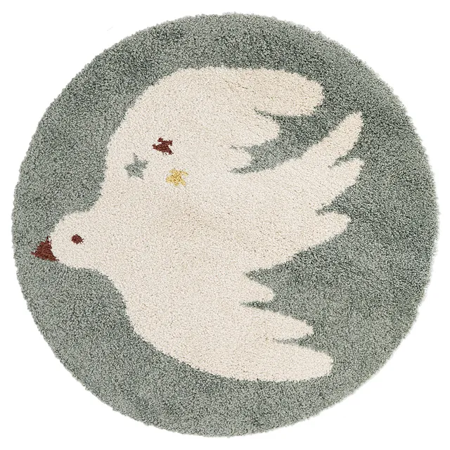 nattiot-bohemian-bird-aqua-tapis-chambre-enfant-petit-oiseau image 1