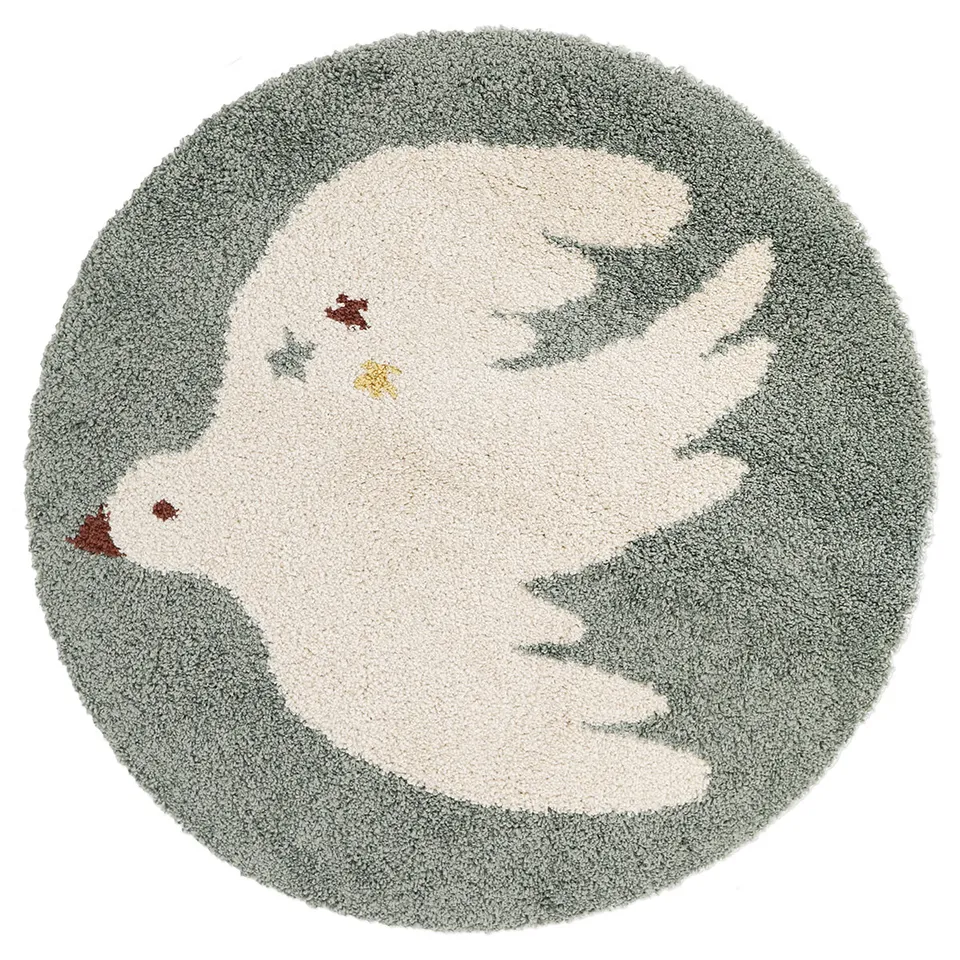 nattiot-bohemian-bird-aqua-tapis-chambre-enfant-petit-oiseau image 1