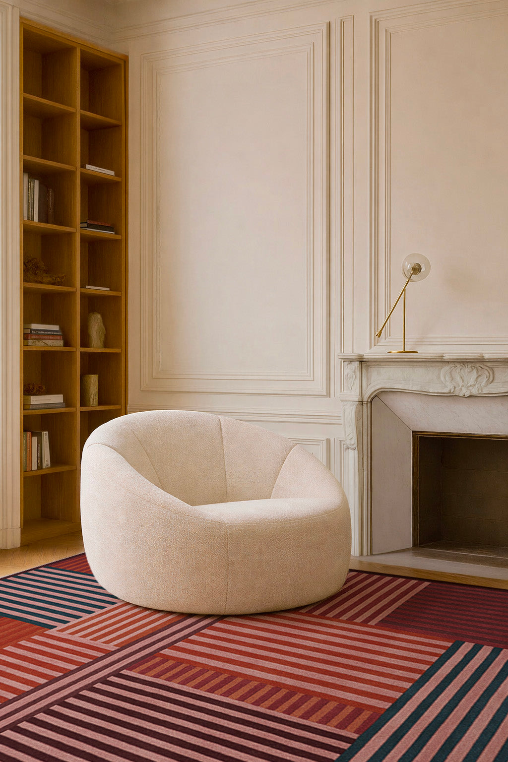toulemonde-bochart-mackintosh-brique-tapis-laine-tuft-main-rouge image 2