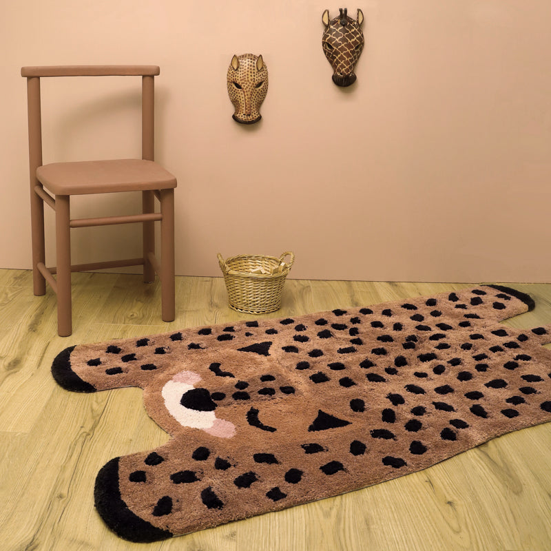 nattiot-little-cheetah-tapis-enfant-coton-lavable-tuft-main image 2