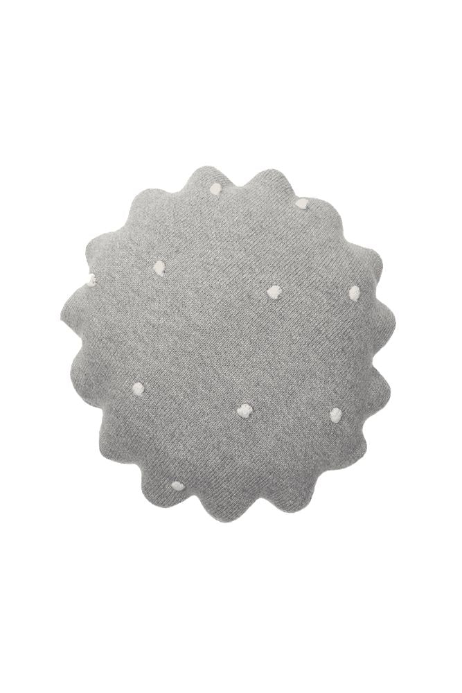 lorena-canals-coussin-tricot-rond-biscuit-gris image 1