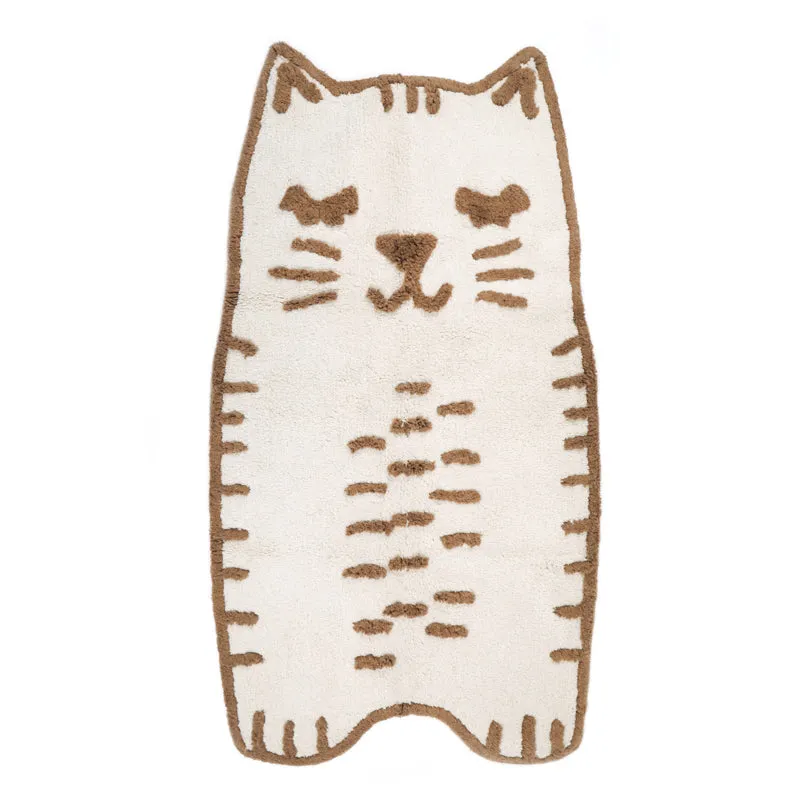 nattiot-little-charlie-tapis-chambre-enfant-coton-lavable-petit-chat image 1