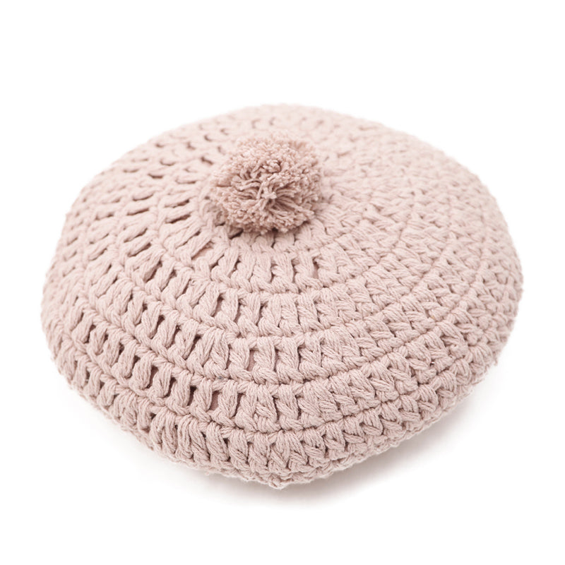 nattiot-lenka-coussin-coton-rond-crochet-rose-nude image 3