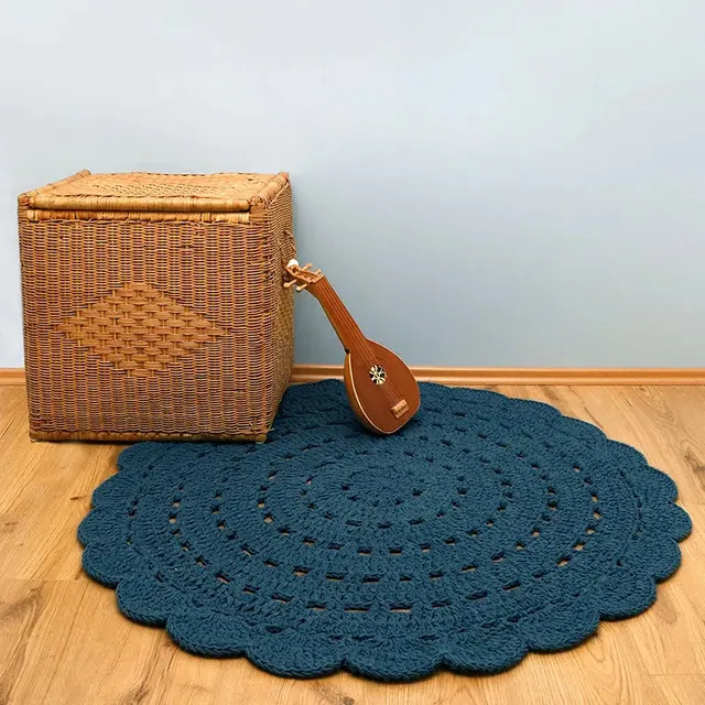 nattiot-alma-bleu-tapis-enfant-rond-coton-crochet-lavable image 1