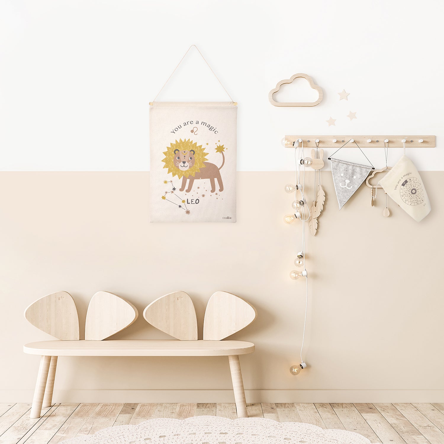 nattiot-little-leo-d-co-murale-chambre-enfant-zodiaque-lion-en-coton image 2