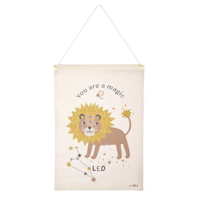 nattiot-little-leo-d-co-murale-chambre-enfant-zodiaque-lion-en-coton image 1