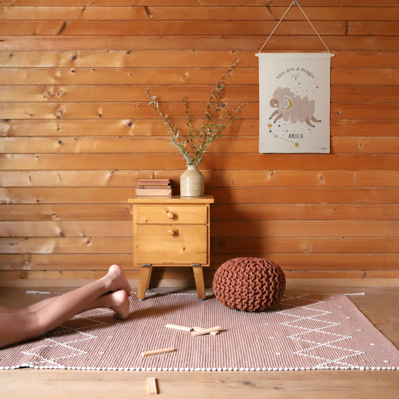 nattiot-mallorca-rose-argile-tapis-enfant-boh-me image 2