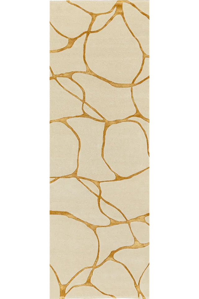 toulemonde-bochart-ambre-tapis-runner-naturel-blanc-et-or-80x240 image 1