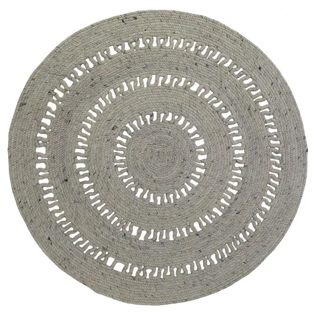 nattiot-bibek-gris-m-tapis-rond-laine-feutr-e-ajour-e image 1