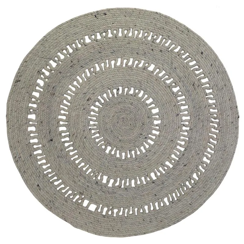 nattiot-bibek-gris-m-tapis-rond-laine-feutr-e-ajour-e image 1