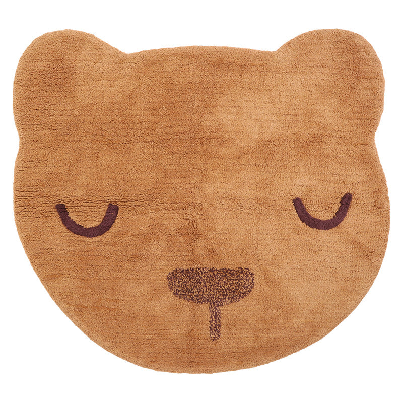 nattiot-sandel-ourson-tapis-chambre-b-b-coton-lavable-caramel image 1