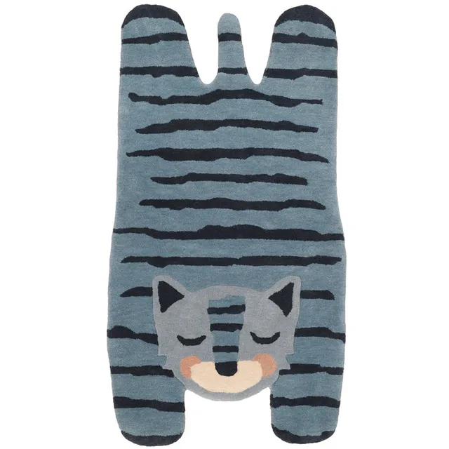 nattiot-blue-tigger-tapis-chambre-enfant-tigre-laine-tuft-main image 1