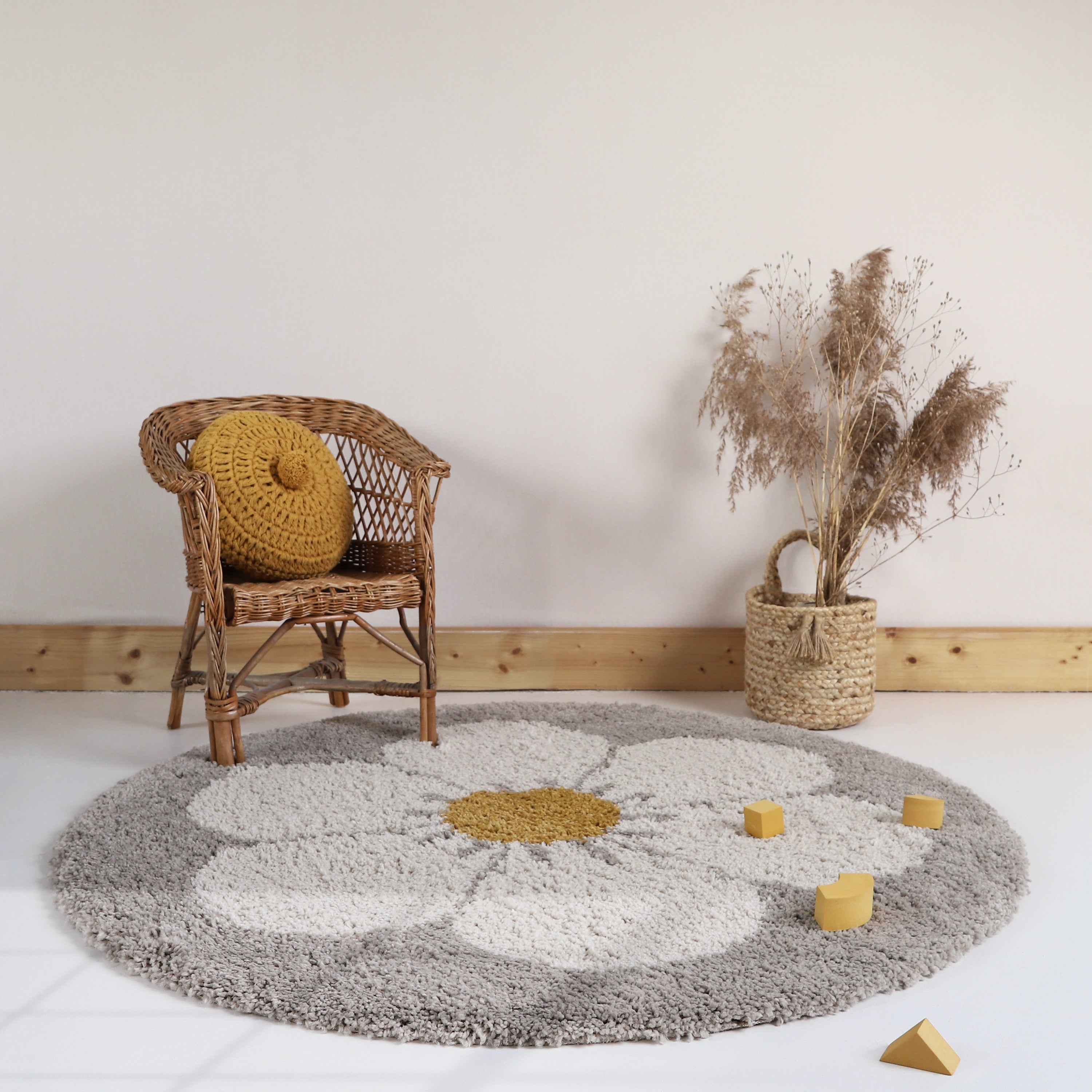 nattiot-bohemian-daisy-beige-tapis-chambre-enfant-rond image 4