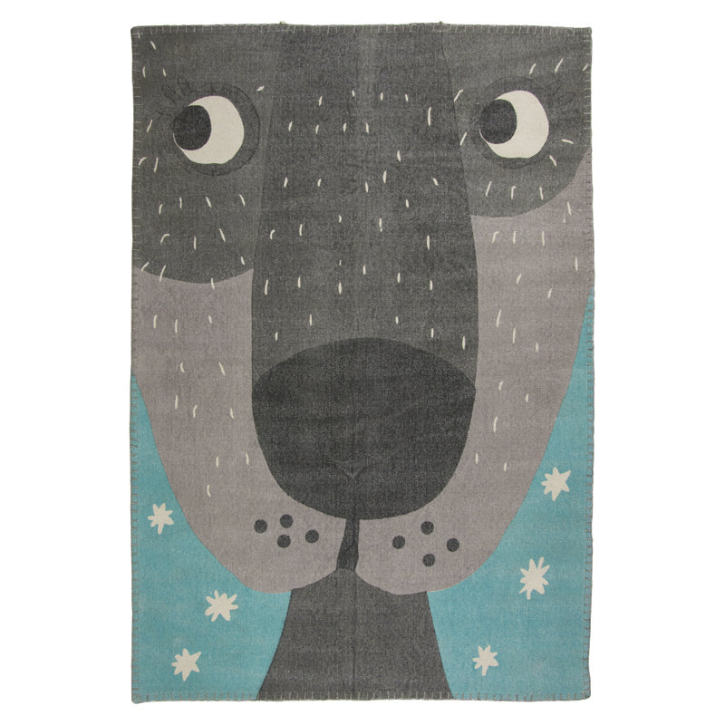 nattiot-annibal-vintage-tapis-chambre-enfant-imprim-loup-coton-2-en-1 image 1