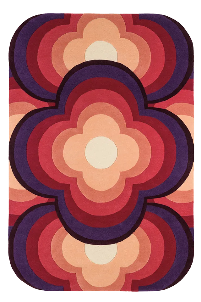 toulemonde-bochart-flower-power-tapis-fushia-laine-200x300-cm image 1