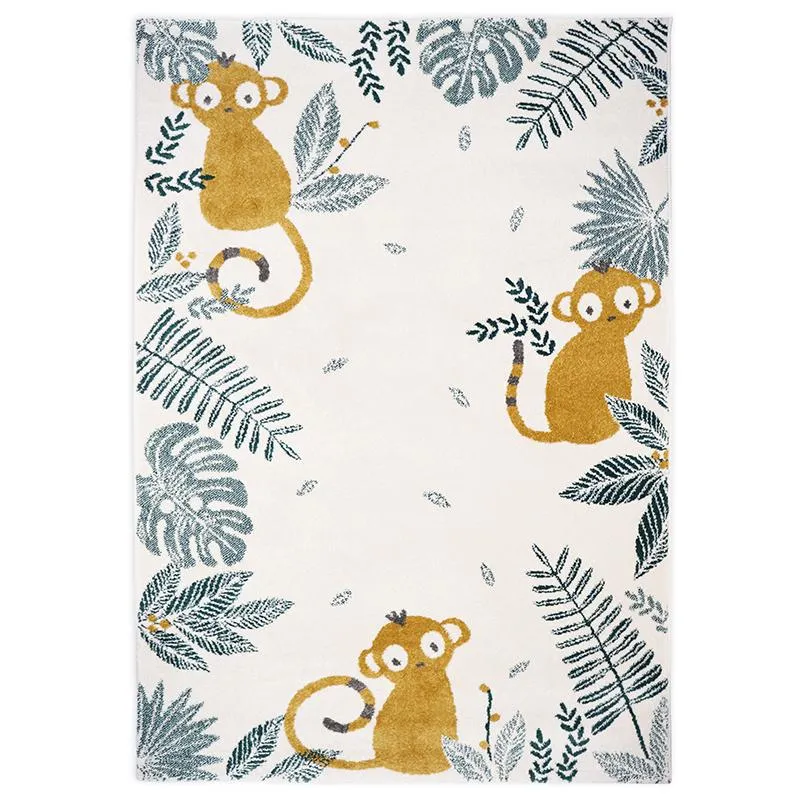 nattiot-monkey-paradise-miel-m-tapis-enfant-petits-singes-polypropyl-ne image 1