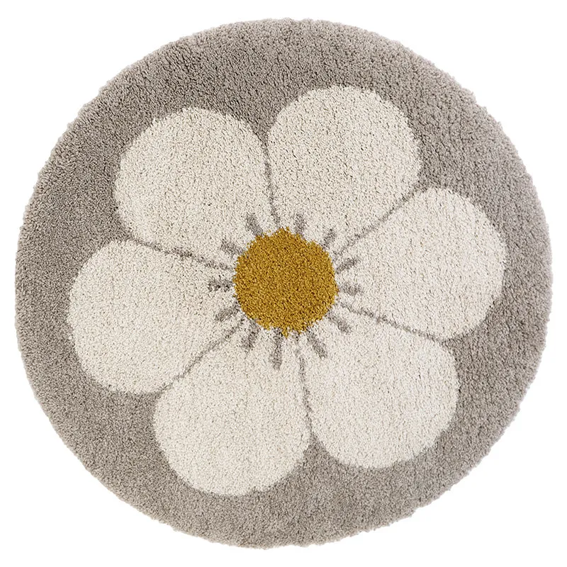 nattiot-bohemian-daisy-beige-tapis-chambre-enfant-rond image 1