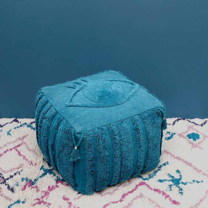 nattiot-siva-saphir-pouf-boh-me-carr-d-houssable-coton image 1