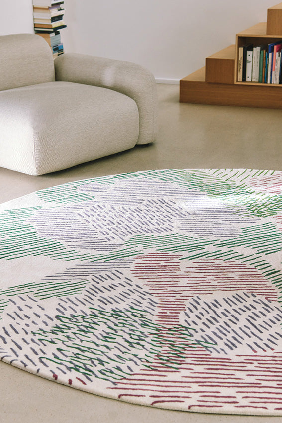 toulemonde-bochart-paysage-printemps-tapis-rond-multicolore-laine image 2